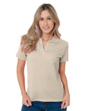 Bayside-BA1050-Junior'S 100% Cotton V Neck Polo-SAND