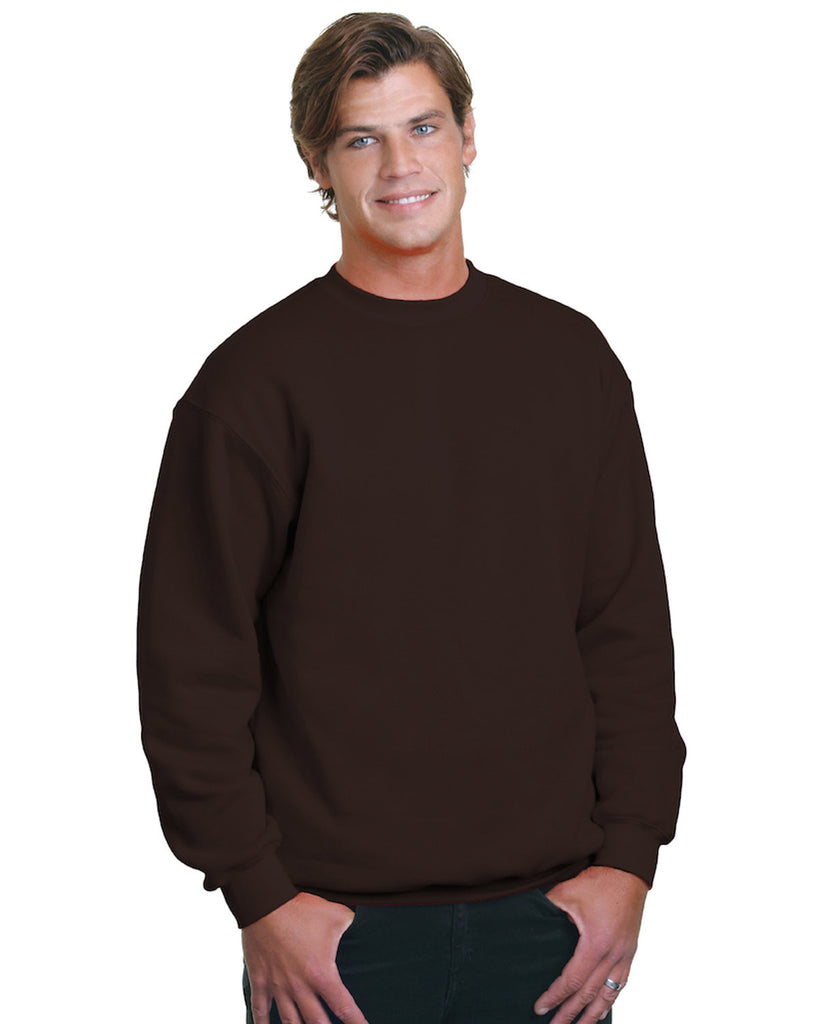 Bayside-BA1102-Heavyweight Crewneck Sweatshirt-CHOCOLATE