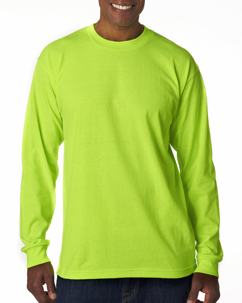 Bayside-BA1715-Long Sleeve T Shirt-LIME GREEN