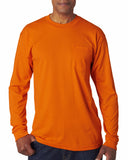 Bayside-BA1730-Long Sleeve T Shirt With Pocket-BRIGHT ORANGE