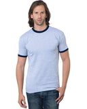 Bayside-BA1801-Ringer T Shirt-DARK ASH/ NAVY