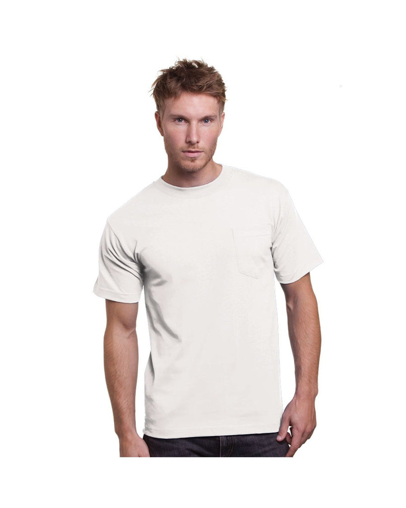 Bayside-BA3015-Union Made 6.1 Oz.Cotton Pocket T Shirt-WHITE
