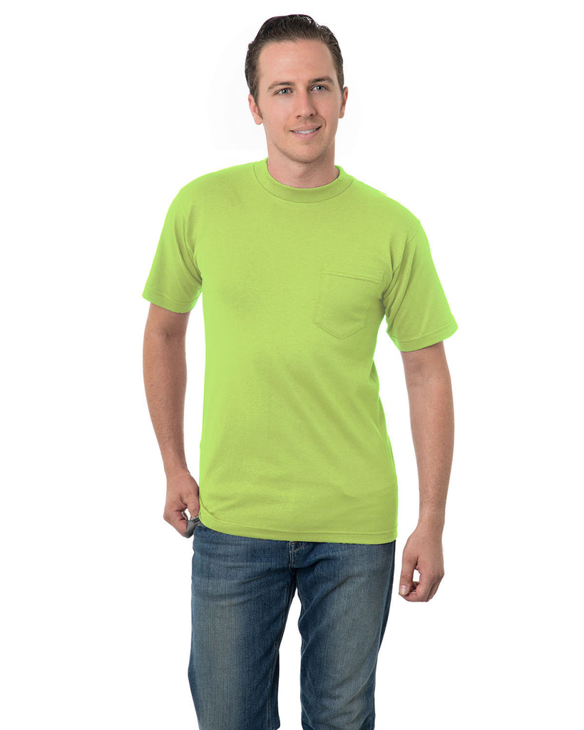 Bayside-BA3015-Union Made 6.1 Oz.Cotton Pocket T Shirt-LIME GREEN