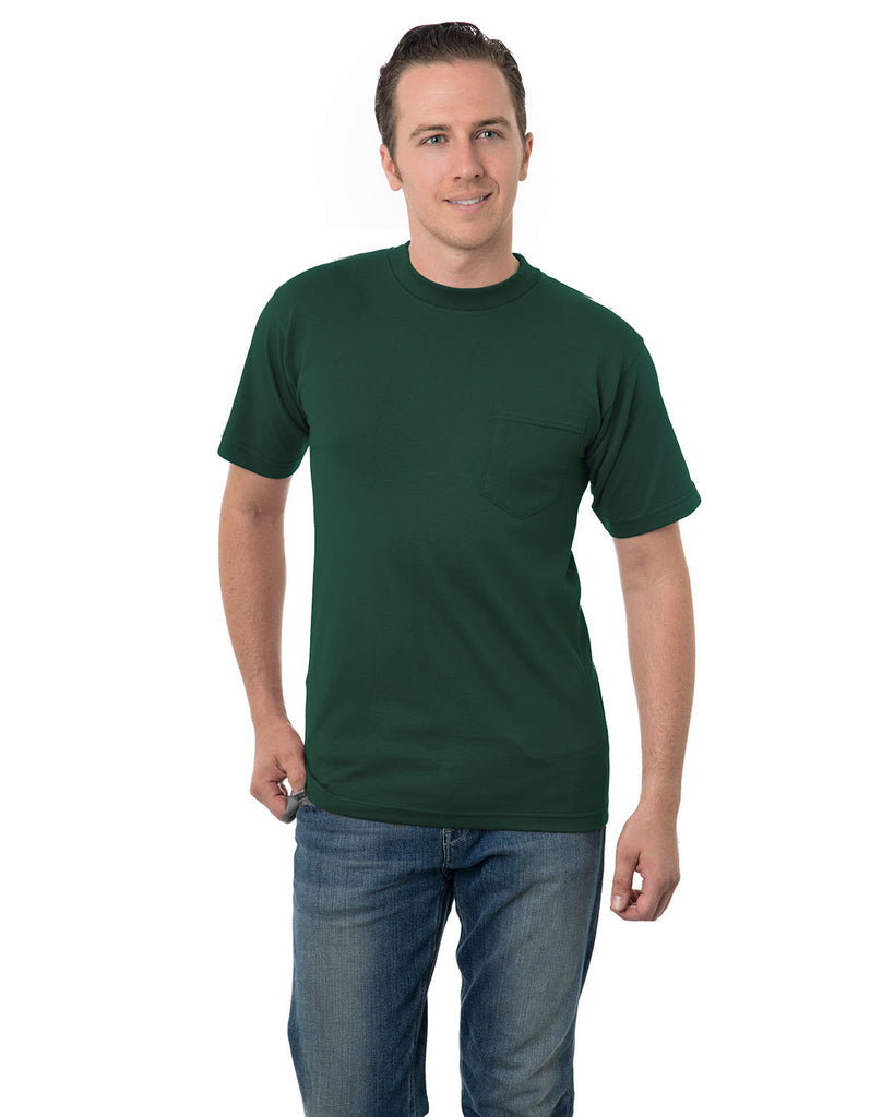 Bayside-BA3015-Union Made 6.1 Oz.Cotton Pocket T Shirt-FOREST GREEN