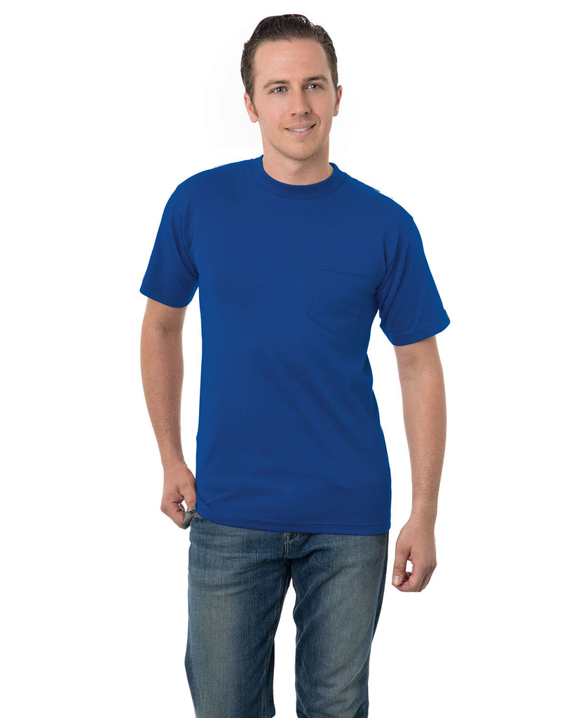 Bayside-BA3015-Union Made 6.1 Oz.Cotton Pocket T Shirt-ROYAL BLUE