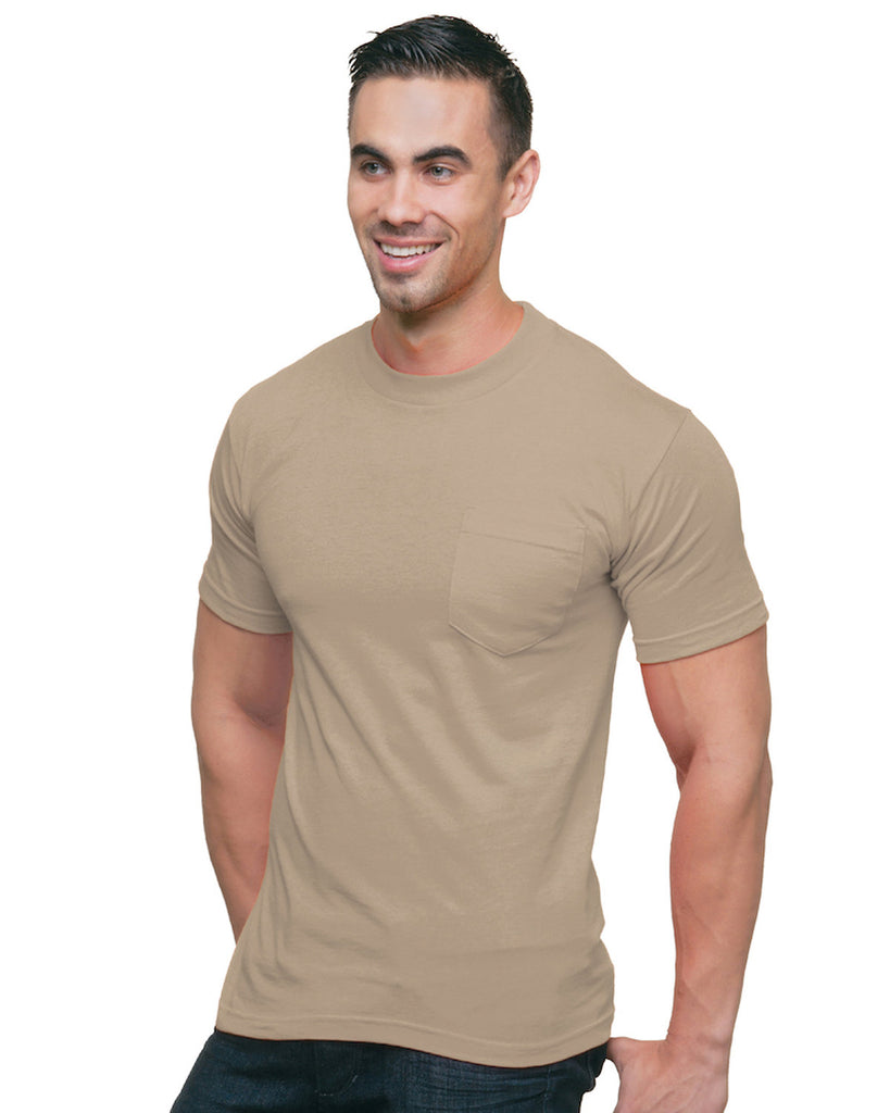 Bayside-BA3015-Union Made 6.1 Oz.Cotton Pocket T Shirt-SAND