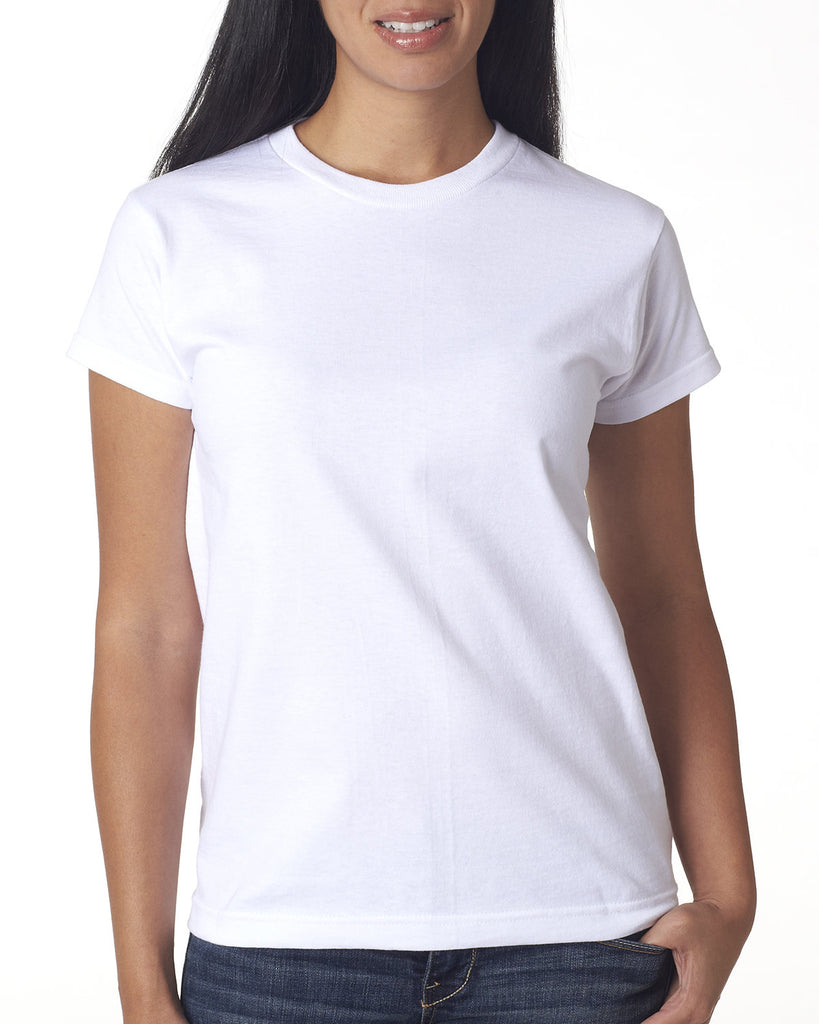 Bayside-BA3325-100% Cotton T Shirt-WHITE
