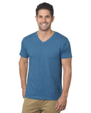 Bayside-BA5025-Fine Jersey V Neck T Shirt-HEATHER ROYAL