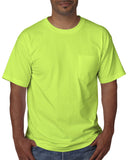 Bayside-BA5070-Short Sleeve T Shirt With Pocket-LIME GREEN