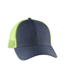 Big Accessories-BA540-Sport Trucker Cap-NAVY/ NEON YLW