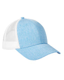 Big Accessories-BA540-Sport Trucker Cap-HTH LT BLU/ WHT