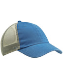 Big Accessories-BA601-Washed Trucker Cap-BLUE/ GRAY