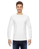 Bayside-BA6100-100% Cotton Long Sleeve T Shirt-WHITE