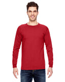 Bayside-BA6100-100% Cotton Long Sleeve T Shirt-RED