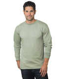Bayside-BA6100-100% Cotton Long Sleeve T Shirt-SAFARI