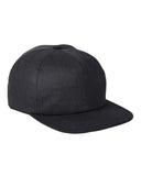 Big Accessories-BA615-Squatty Herringbone Cap-BLACK