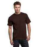 Bayside-BA7100-100% Cotton Pocket T Shirt-CHOCOLATE