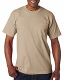 Bayside-BA7100-100% Cotton Pocket T Shirt-SAND