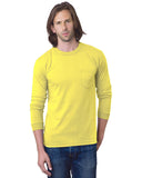 Bayside-BA8100-100% Cotton Long Sleeve Pocket T Shirt-YELLOW