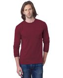 Bayside-BA8100-100% Cotton Long Sleeve Pocket T Shirt-BURGUNDY