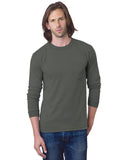 Bayside-BA8100-100% Cotton Long Sleeve Pocket T Shirt-CHARCOAL