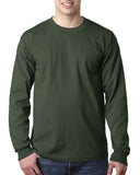 Bayside-BA8100-100% Cotton Long Sleeve Pocket T Shirt-FOREST GREEN