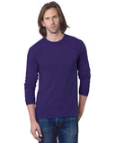 Bayside-BA8100-100% Cotton Long Sleeve Pocket T Shirt-PURPLE
