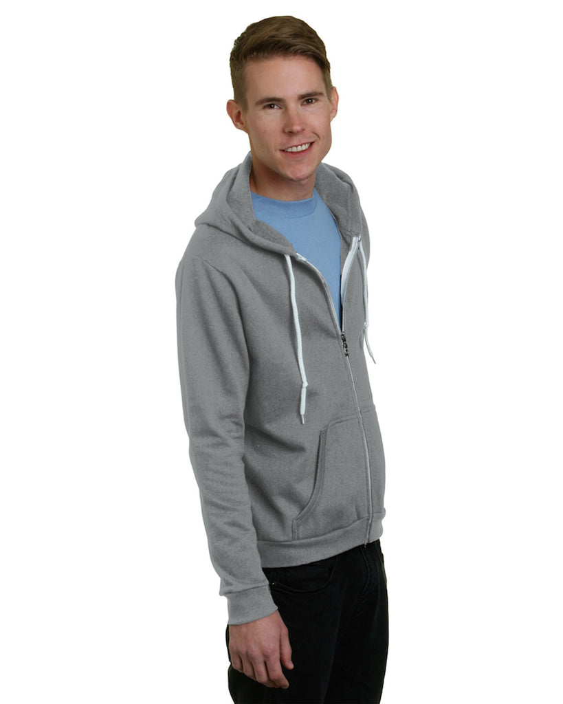 Bayside-BA875-Full Zip Fashion Hooded Sweatshirt-DARK ASH