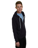 Bayside-BA875-Full Zip Fashion Hooded Sweatshirt-BLACK