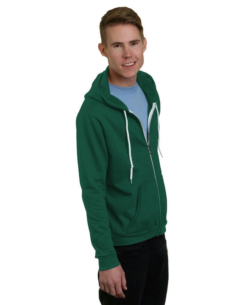 Bayside-BA875-Full Zip Fashion Hooded Sweatshirt-HUNTER GREEN