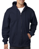 Bayside-BA900-Full Zip Hooded Sweatshirt-NAVY