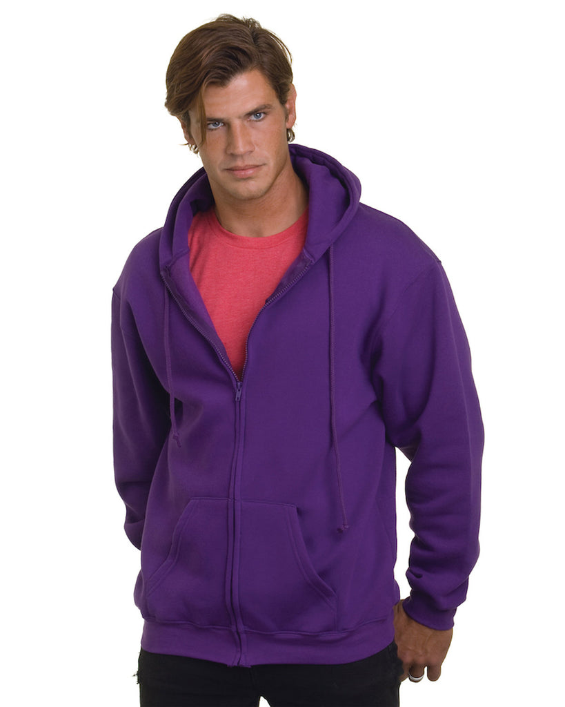 Bayside-BA900-Full Zip Hooded Sweatshirt-PURPLE