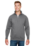 Bayside-BA920-Quarter Zip Pullover Sweatshirt-CHARCOAL