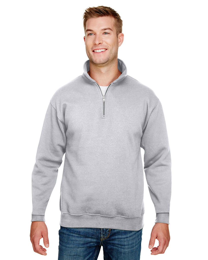Bayside-BA920-Quarter Zip Pullover Sweatshirt-DARK ASH