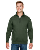 Bayside-BA920-Quarter Zip Pullover Sweatshirt-HUNTER GREEN