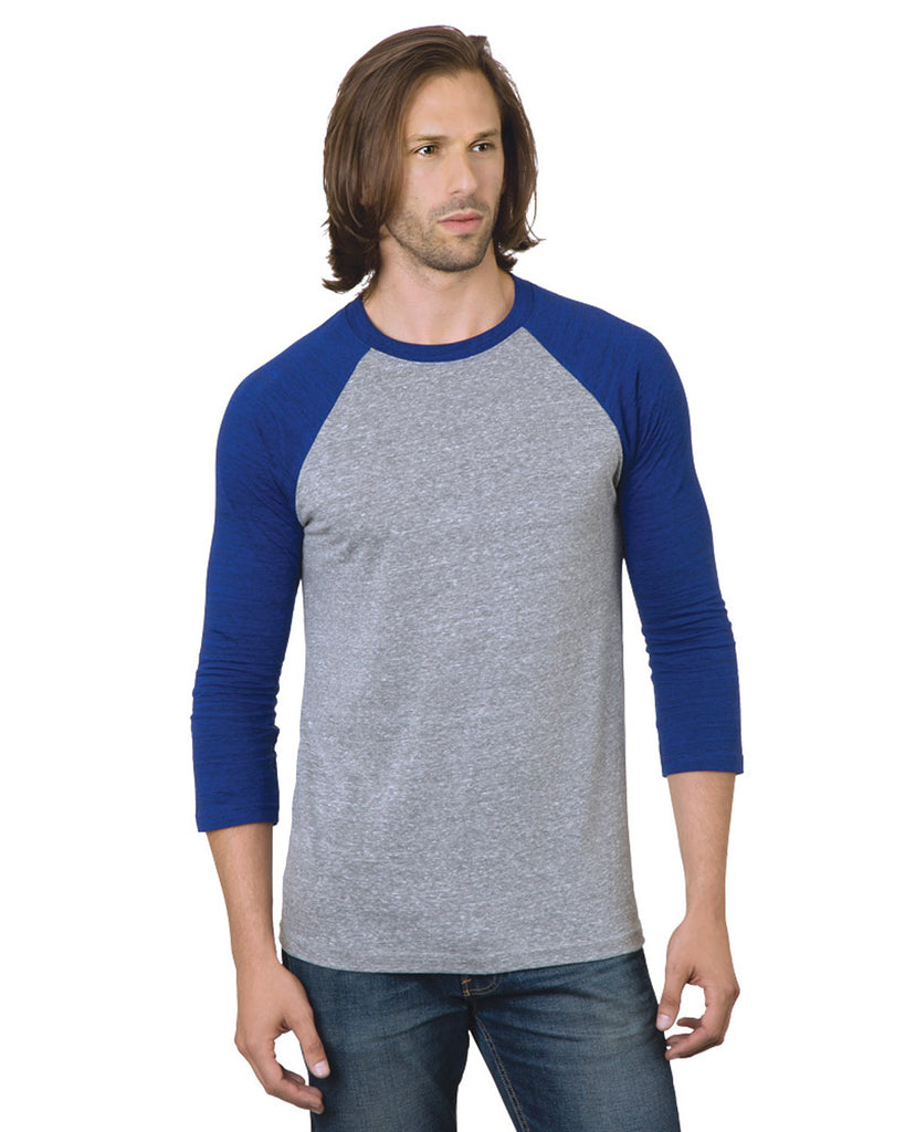 Bayside-BA9525-3/4 Sleeve Raglan T Shirt-ATHLTC GREY/ ROY