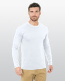 Bayside-BA9550-Fine Jersey Long Sleeve Crew T Shirt-WHITE
