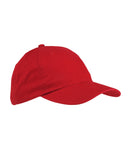 Big Accessories-BX001-6-Panel Brushed Twill Unstructured Cap-RED