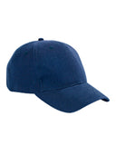 Big Accessories-BX002-6-Panel Brushed Twill Structured Cap-NAVY