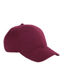 Big Accessories-BX002-6-Panel Brushed Twill Structured Cap-MAROON