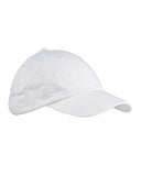 Big Accessories-BX005-6-Panel Washed Twill Low-Profile Cap-WHITE
