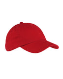Big Accessories-BX005-6-Panel Washed Twill Low-Profile Cap-RED