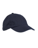 Big Accessories-BX005-6-Panel Washed Twill Low-Profile Cap-NAVY