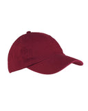 Big Accessories-BX005-6-Panel Washed Twill Low-Profile Cap-MAROON