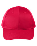Big Accessories-BX020SB-Adult Structured Twill 6-Panel Snapback Cap-RED