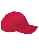 Big Accessories-BX034-5-Panel Brushed Twill Cap-RED