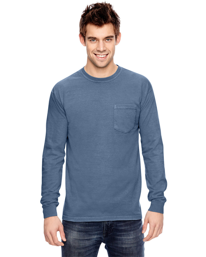 Comfort Colors-C4410-Heavyweight Rs Long Sleeve Pocket T Shirt-BLUE JEAN