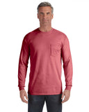 Comfort Colors-C4410-Heavyweight Rs Long Sleeve Pocket T Shirt-CRIMSON