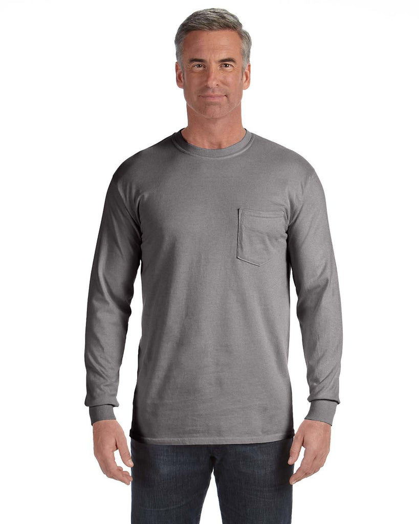 Comfort Colors-C4410-Heavyweight Rs Long Sleeve Pocket T Shirt-GREY