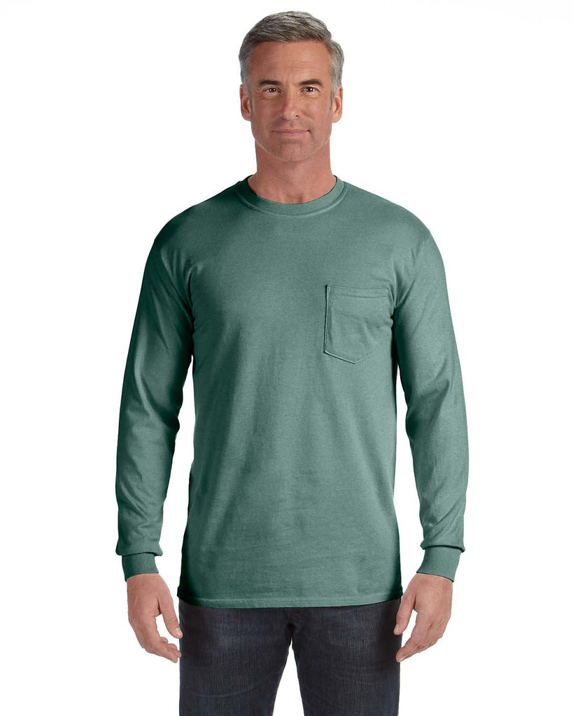 Comfort Colors-C4410-Heavyweight Rs Long Sleeve Pocket T Shirt-LIGHT GREEN